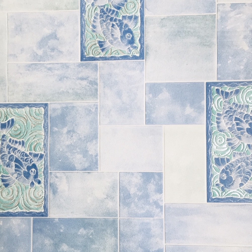 76402 - Expanded Vinyl Tile With Fish Wallpaper Special – Wallpaper The ...