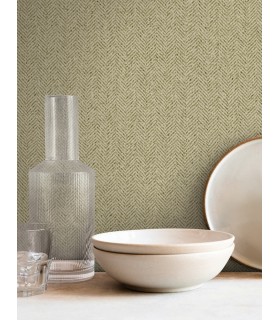 SI26136 - Tailored Chevron Green Wallpaper-Signature Textures 3