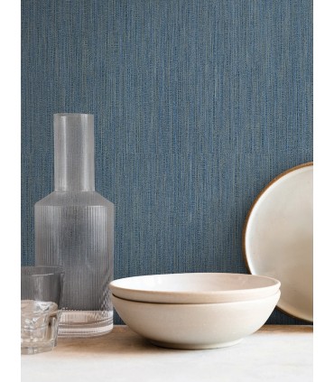 SI25856 - Washed Ramie Cobalt Wallpaper-Signature Textures 3
