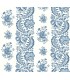 VP1302 - Beaumont Blue Floral Stripe Wallpaper-Jardin