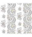 VP1303 - Beaumont Charcoal Floral Stripe Wallpaper-Jardin