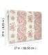 VP1304 - Beaumont Ruby Floral Stripe Wallpaper-Jardin