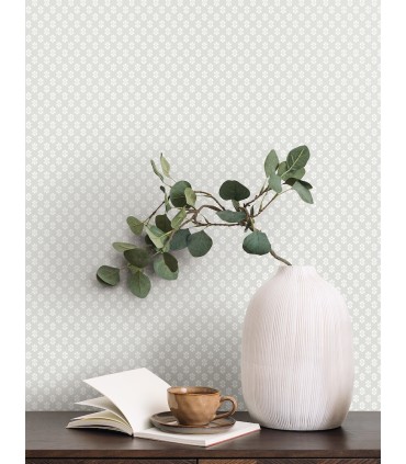 VP1395 - Brioni Grey Floral Stamp Wallpaper-Jardin