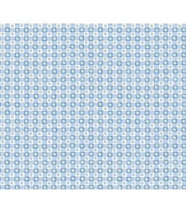 PSW1689RL - Daisy Gingham Blue Floral Check Wallpaper by Rifle Paper Co.