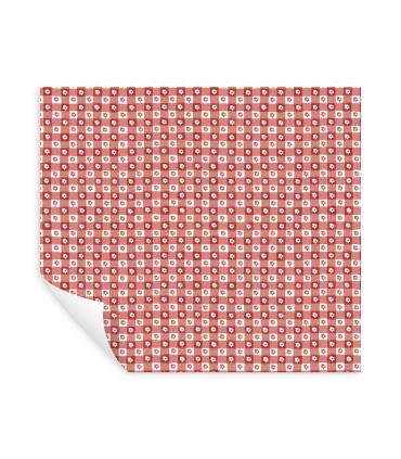 PSW1691RL - Daisy Gingham Red Floral Check Wallpaper by Rifle Paper Co.