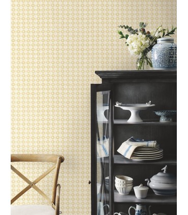 PSW1692RL - Daisy Gingham Yellow Floral Check Wallpaper by Rifle Paper Co.