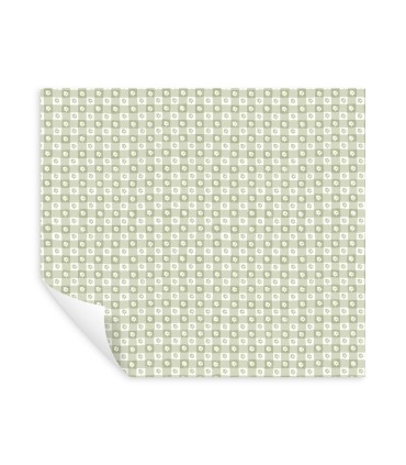 PSW1694RL - Daisy Gingham Green Floral Check Wallpaper by Rifle Paper Co.