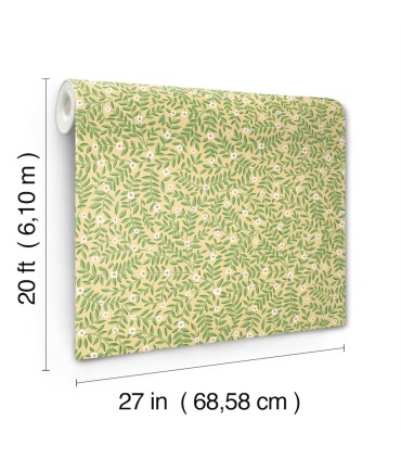 PSW1671RL - Elodie Gold Petite Floral Wallpaper by Rifle Paper Co.
