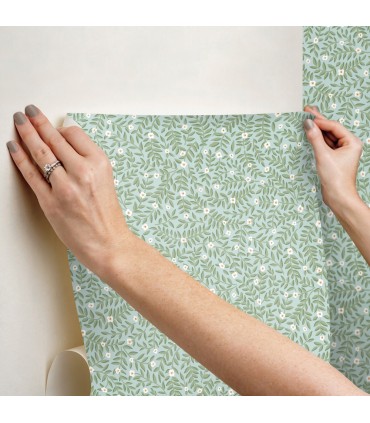 PSW1672RL - Elodie Light Blue Petite Floral Wallpaper by Rifle Paper Co.