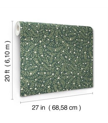 PSW1674RL - Elodie Evergreen Petite Floral Wallpaper by Rifle Paper Co.