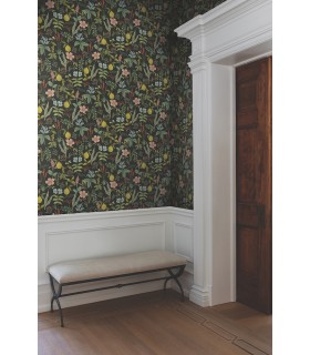 PSW1676RL - Herb Garden Black Botanical Wallpaper by Rifle Paper Co.