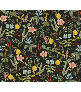 PSW1676RL - Herb Garden Black Botanical Wallpaper by Rifle Paper Co.