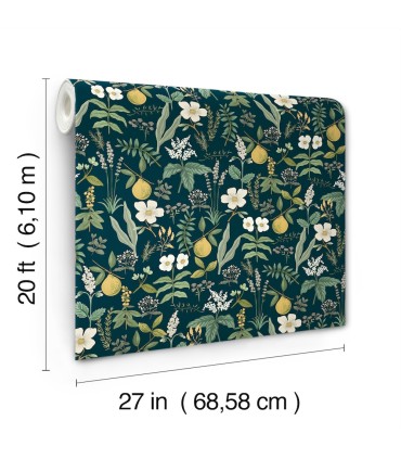 PSW1677RL - Herb Garden Navy Botanical Wallpaper by Rifle Paper Co.