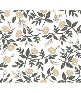 PSW1686RL - Peonies Gold Floral Wallpaper by Rifle Paper Co.