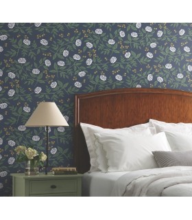 PSW1687RL - Peonies Navy Floral Wallpaper by Rifle Paper Co.