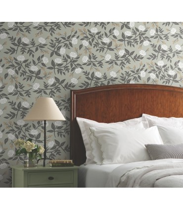 PSW1688RL - Peonies Grey Floral Wallpaper by Rifle Paper Co.