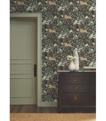 PSW1680RL - Safari Black Jungle Toile Wallpaper by Rifle Paper Co.