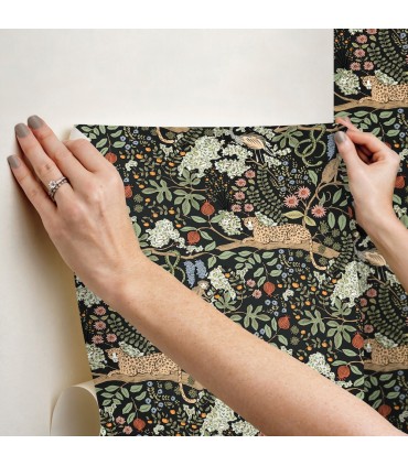 PSW1680RL - Safari Black Jungle Toile Wallpaper by Rifle Paper Co.