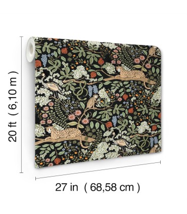 PSW1680RL - Safari Black Jungle Toile Wallpaper by Rifle Paper Co.