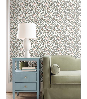 VP1414 - Framboise Blush Berry Vines Wallpaperr-Jardin