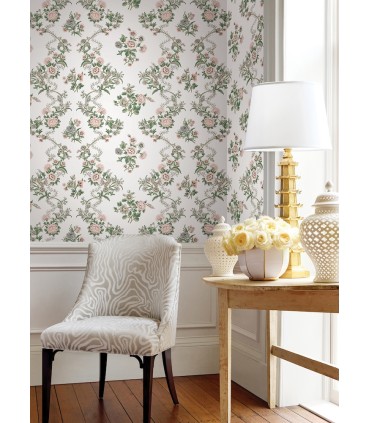 VP1425 - Genevieve Blush Floral Trail Wallpaper-Jardin