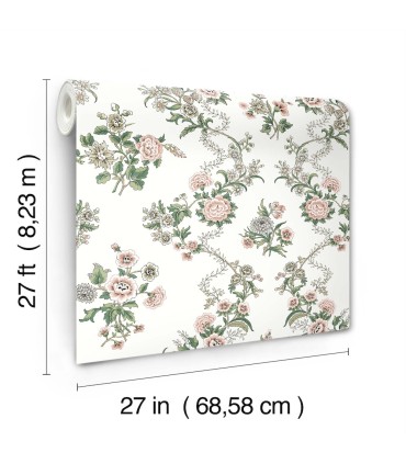 VP1425 - Genevieve Blush Floral Trail Wallpaper-Jardin