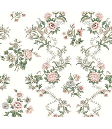 VP1425 - Genevieve Blush Floral Trail Wallpaper-Jardin