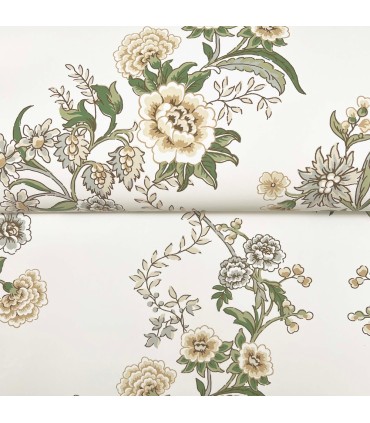 VP1421 - Genevieve Butter Floral Trail Wallpaper-Jardin