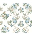 VP1423 - Genevieve Sapphire Floral Trail Wallpaper-Jardin