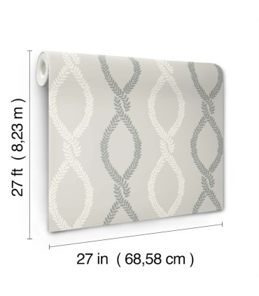 VP1323 - Laureate Grey Vine Trellis Wallpaper-Jardin