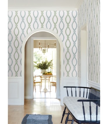 VP1321 - Laureate Light Green Vine Trellis Wallpaper-Jardin