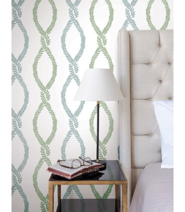 VP1321 - Laureate Light Green Vine Trellis Wallpaper-Jardin