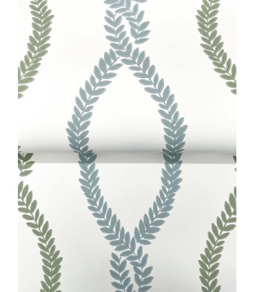 VP1321 - Laureate Light Green Vine Trellis Wallpaper-Jardin