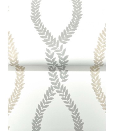 VP1322 - Laureate Neutral Vine Trellis Wallpaper-Jardin