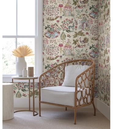 VP1403 - Parc Merlot Garden Dreams Wallpaper-Jardin