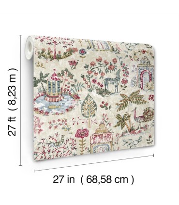 VP1403 - Parc Merlot Garden Dreams Wallpaper-Jardin