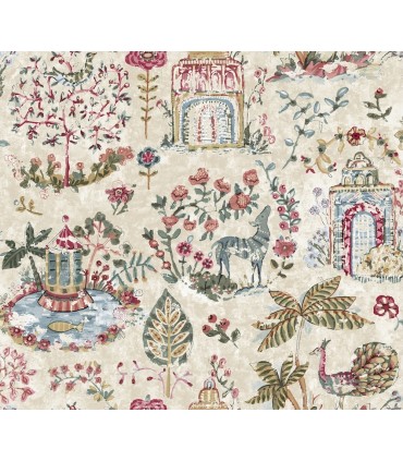VP1403 - Parc Merlot Garden Dreams Wallpaper-Jardin