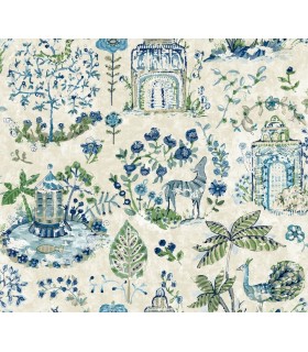 VP1402 - Parc Sapphire Garden Dreams Wallpaper-Jardin