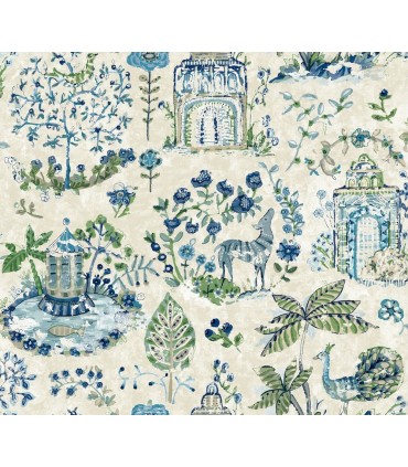 VP1402 - Parc Sapphire Garden Dreams Wallpaper-Jardin