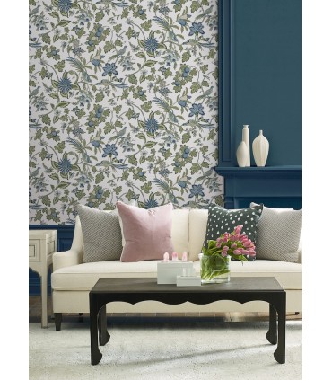 VP1314 - Parterre Blue Jacobean Wallpaper-Jardin