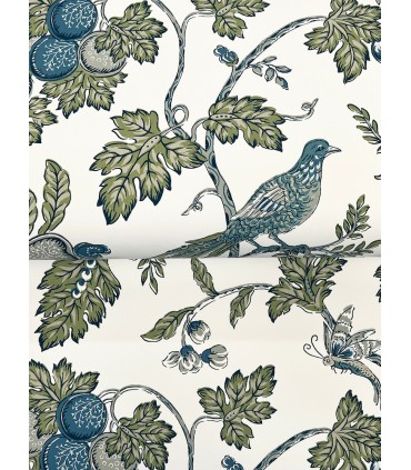 VP1314 - Parterre Blue Jacobean Wallpaper-Jardin