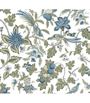 VP1314 - Parterre Blue Jacobean Wallpaper-Jardin
