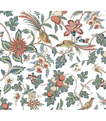 VP1316 - Parterre Coral Jacobean Wallpaper-Jardin