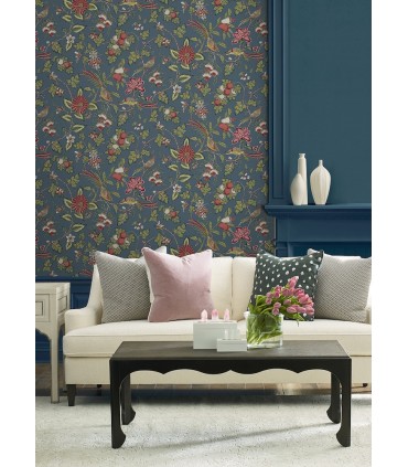 VP1311 - Parterre Indigo Jacobean Wallpaper-Jardin