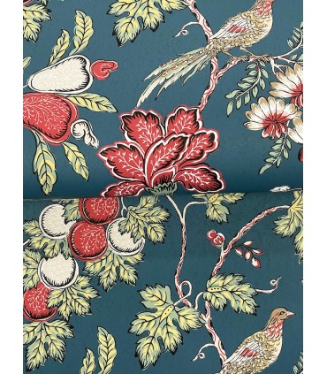 VP1311 - Parterre Indigo Jacobean Wallpaper-Jardin