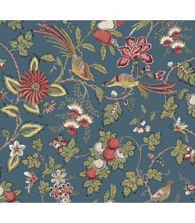 VP1311 - Parterre Indigo Jacobean Wallpaper-Jardin