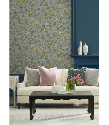 VP1315 - Parterre Light Blue Jacobean Wallpaper-Jardin