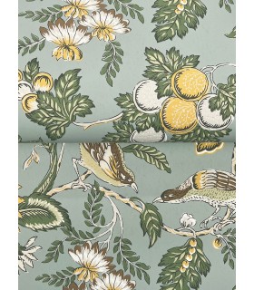 VP1315 - Parterre Light Blue Jacobean Wallpaper-Jardin