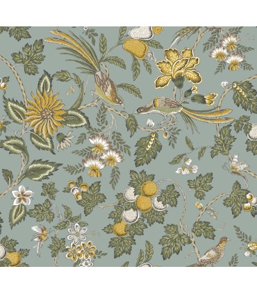 VP1315 - Parterre Light Blue Jacobean Wallpaper-Jardin