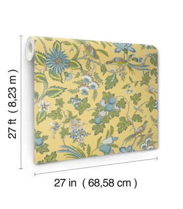 VP1313 - Parterre Light Yellow Jacobean Wallpaper-Jardin